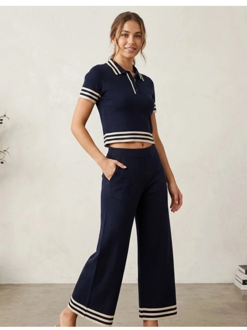 NWT Caroline Constas Nautical Knit Travel Set Yacht Club